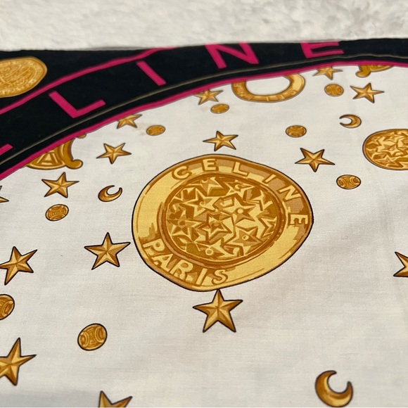 CELINE Paris Square Multicolor Bandanna/Scarf Size 21” x 21”. - Picture 3 of 12